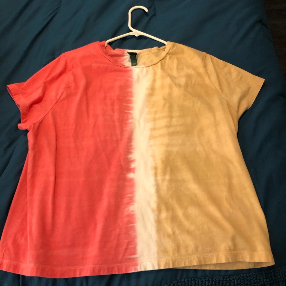 Wild Fable tshirt tie-dye split design trendy 1x